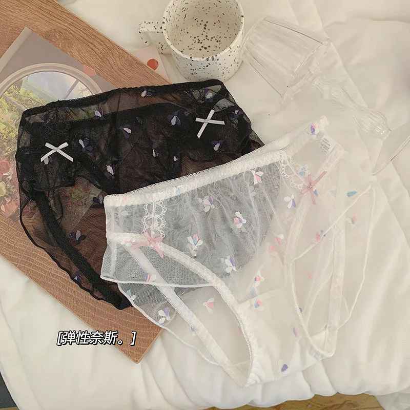 Women's Underwear Sexy Lace Panties Plus Size Fashion Hollow Girls' Briefs Med Waist Seamless Underpants Female Lingerie