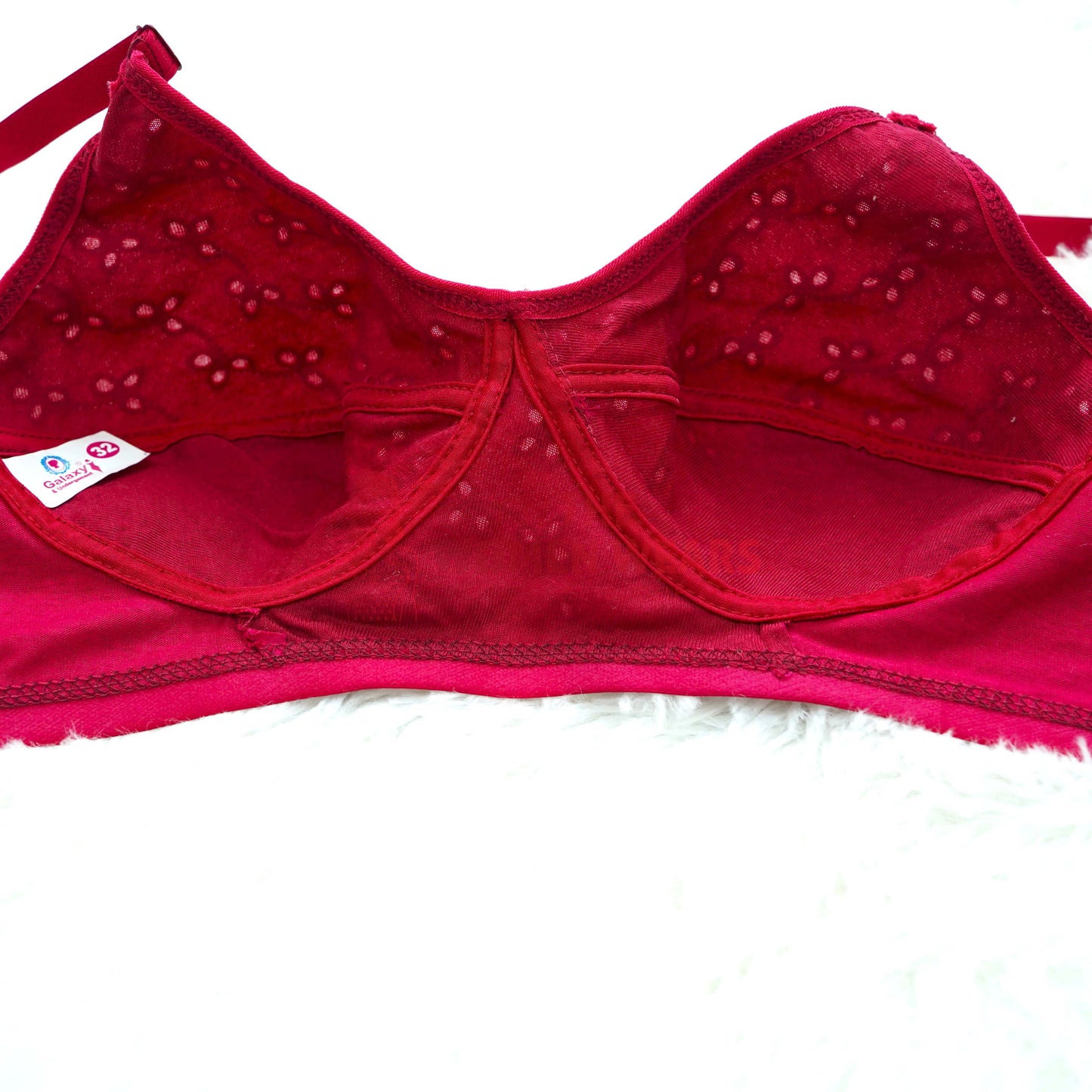 Galaxy Simple Embroidery Cotton Bra (0124)
