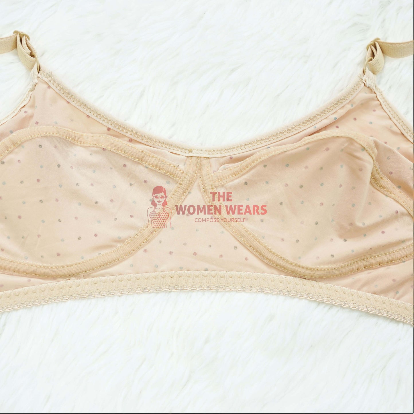 Premium Soft Jersey Non Padded Dot Printed Bra (JS0123)