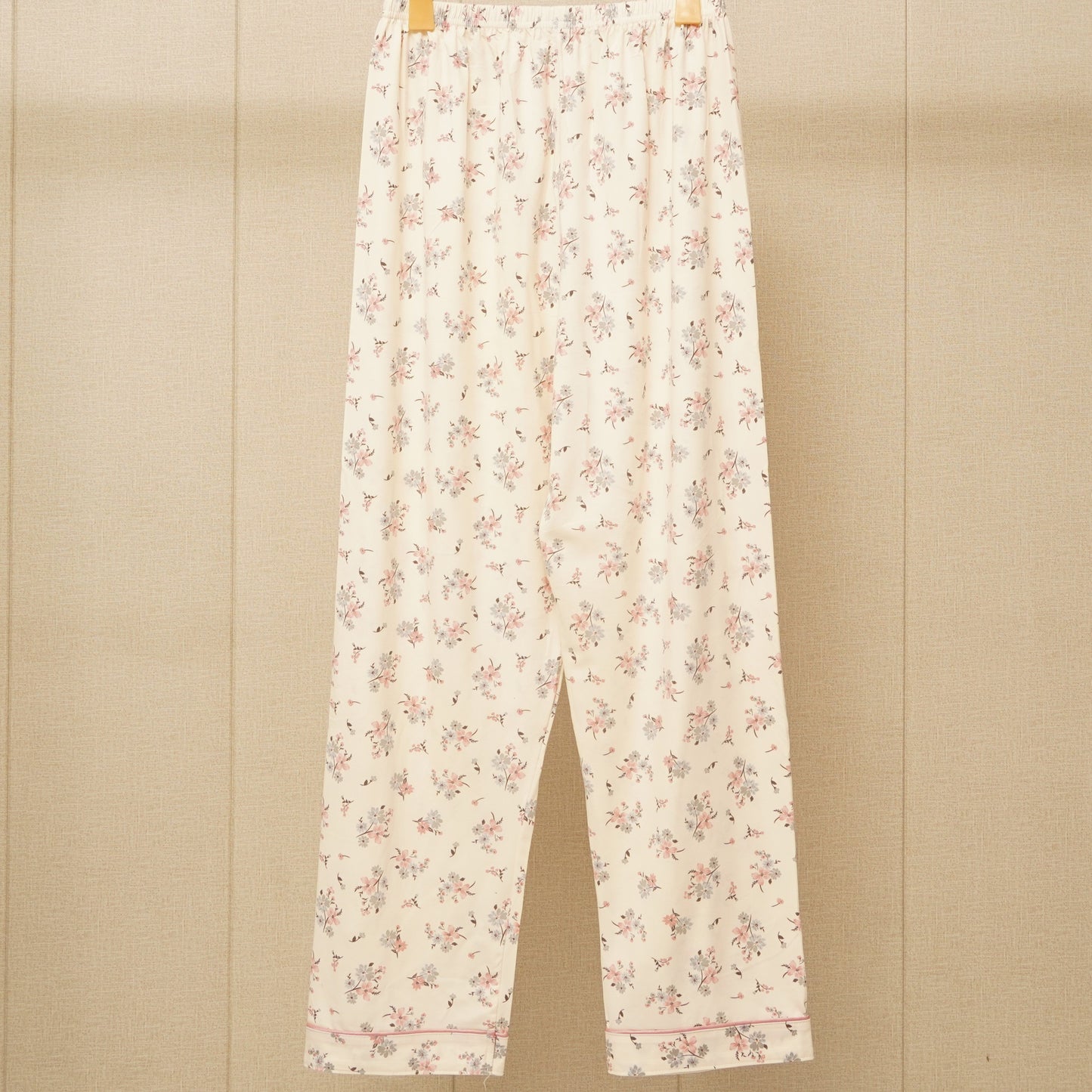 Front Pockets shirt with floral print design nightwear set (WF-013)