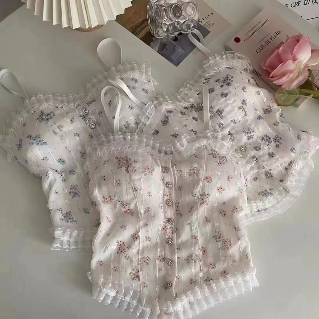 Vintage Floral Lace Camisole Bralette 6356 product view 1