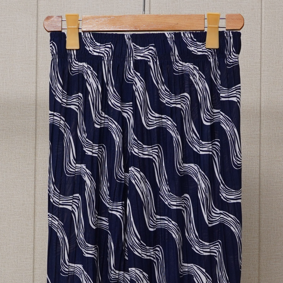 Blue Printed Linen Palazzo PL008 product view 2