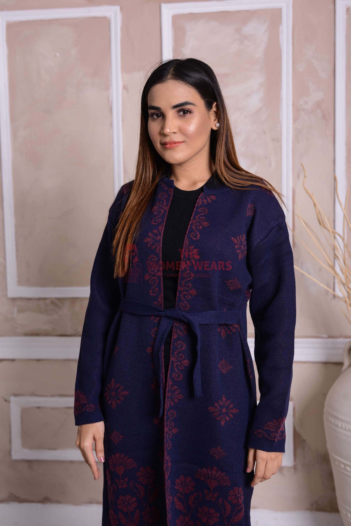 Ebony Clay Belted Cardigan CGN11 product view 3