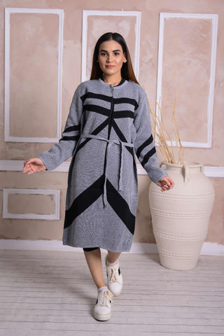 Cool Gray Belted Cardigan CGN26 product view 4