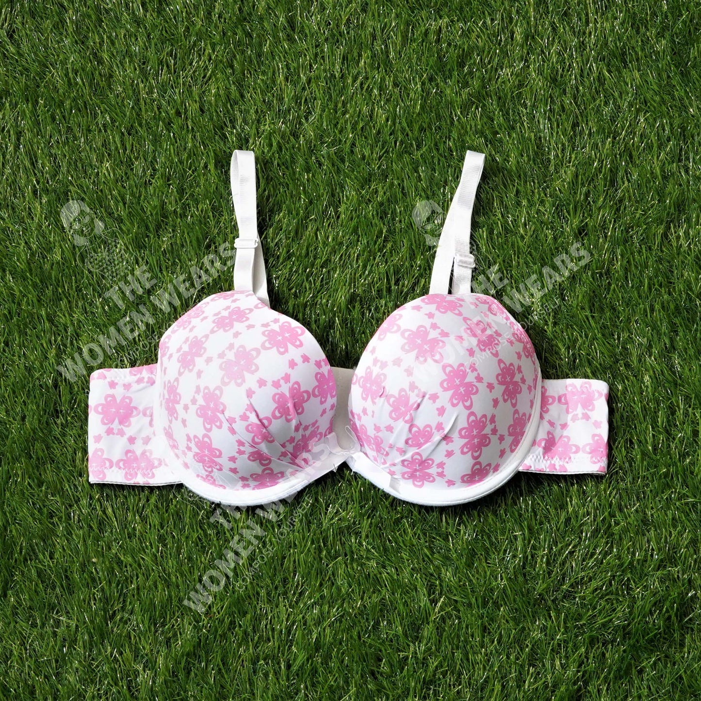 Poly Cotton Flower Print Push Up Padded Bra (3912)