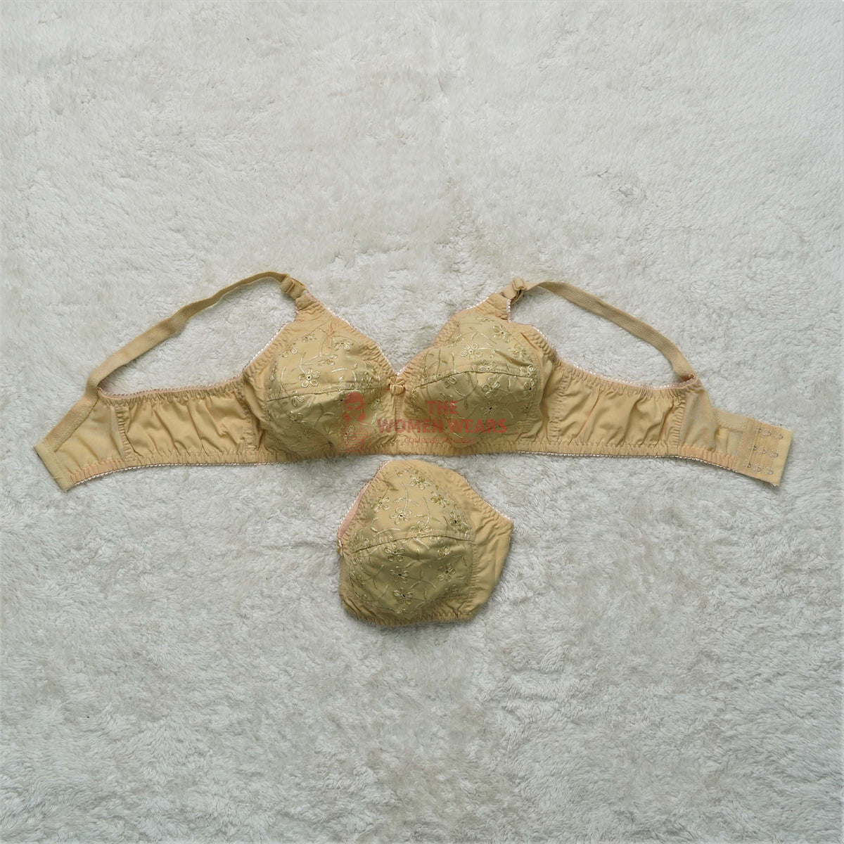Single Colour Embroidered Wireless Bra 6457 view 7
