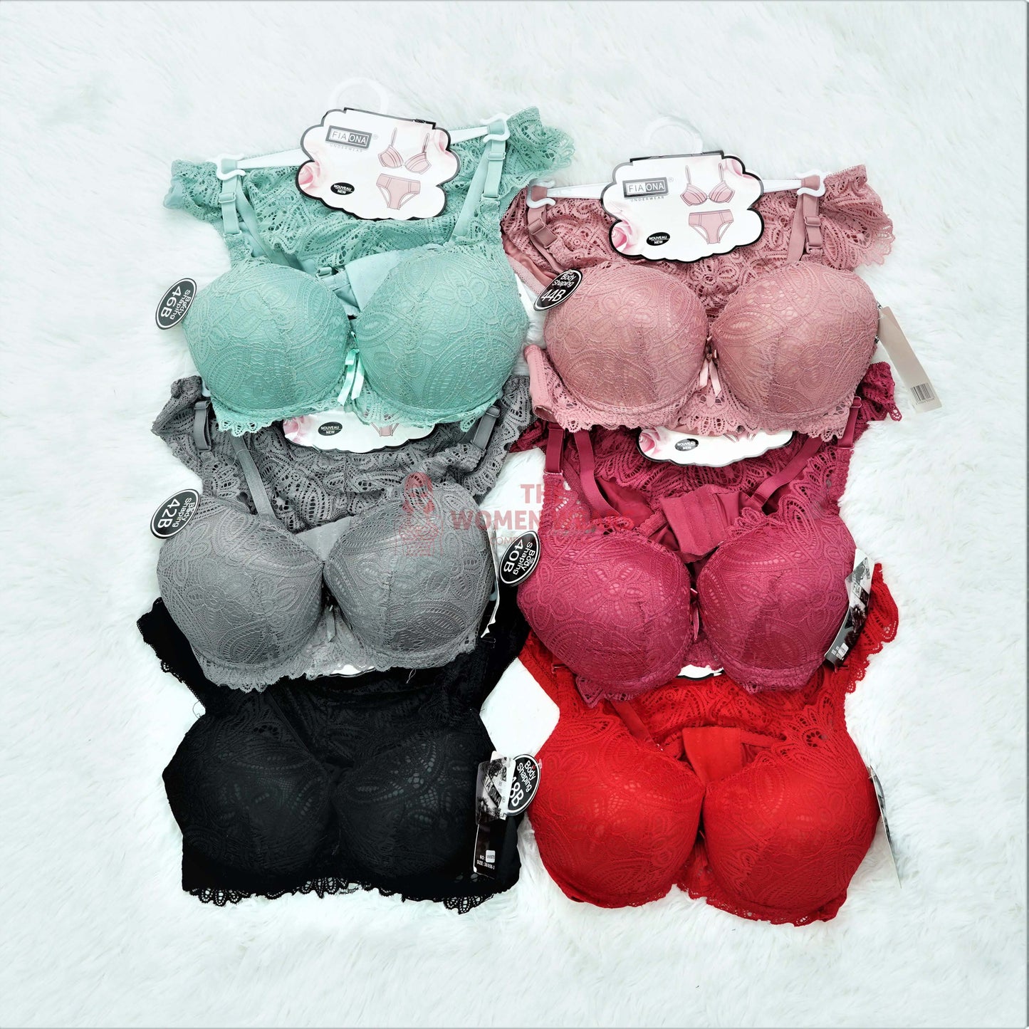 Women's Floral Push Up Padded Bra Set (WW 507B)