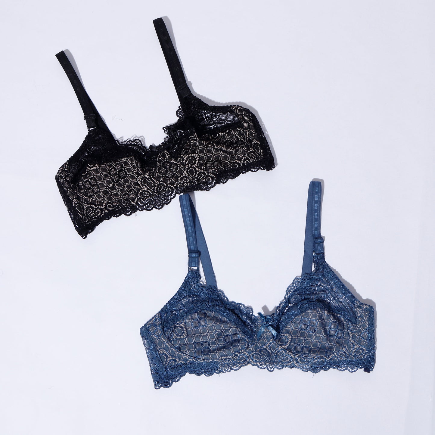 Pack of 3 Luxurious Emroidered Non paded bra NP-1359 - The Women Wears