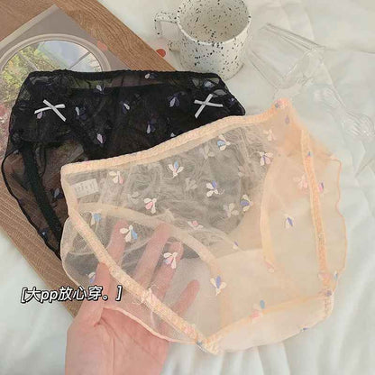 Women's Underwear Sexy Lace Panties Plus Size Fashion Hollow Girls' Briefs Med Waist Seamless Underpants Female Lingerie