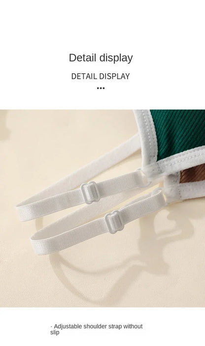Women Hollow Out Cotton Underwear Seamless Sports Bralette Set