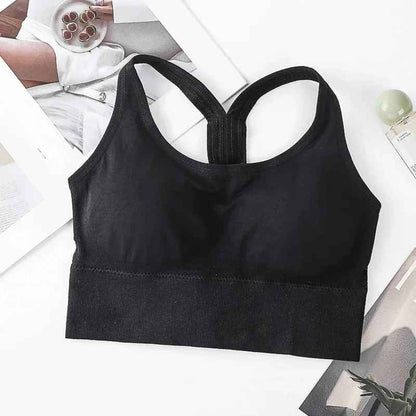 Wireless Cross Back One Piece Sports Bra for Running Yoga Fitness Integrated Design Comfortable Underwear Sportswear