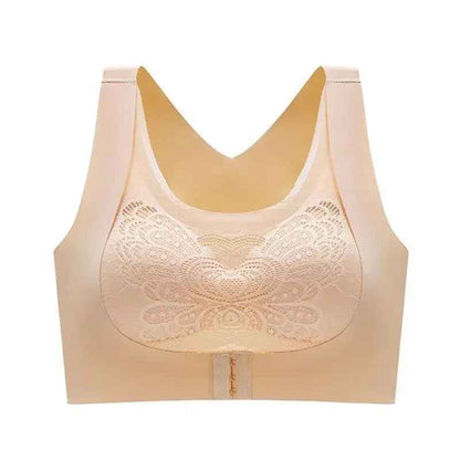 Women's Non-underwire Bra Comfortable Breathable Folding Anti-sag Adjustable Lace Bra