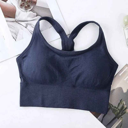 Wireless Cross Back One Piece Sports Bra for Running Yoga Fitness Integrated Design Comfortable Underwear Sportswear