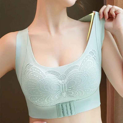 Women's Non-underwire Bra Comfortable Breathable Folding Anti-sag Adjustable Lace Bra