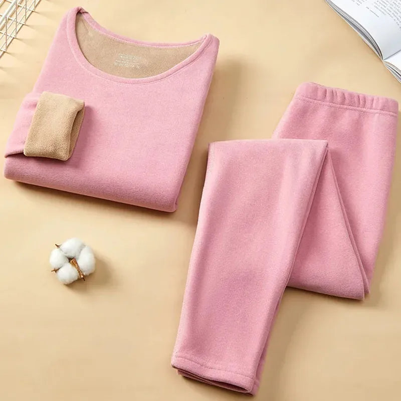Women Thermal Suit Plus Velvet Thickening Set (WTS-1001)