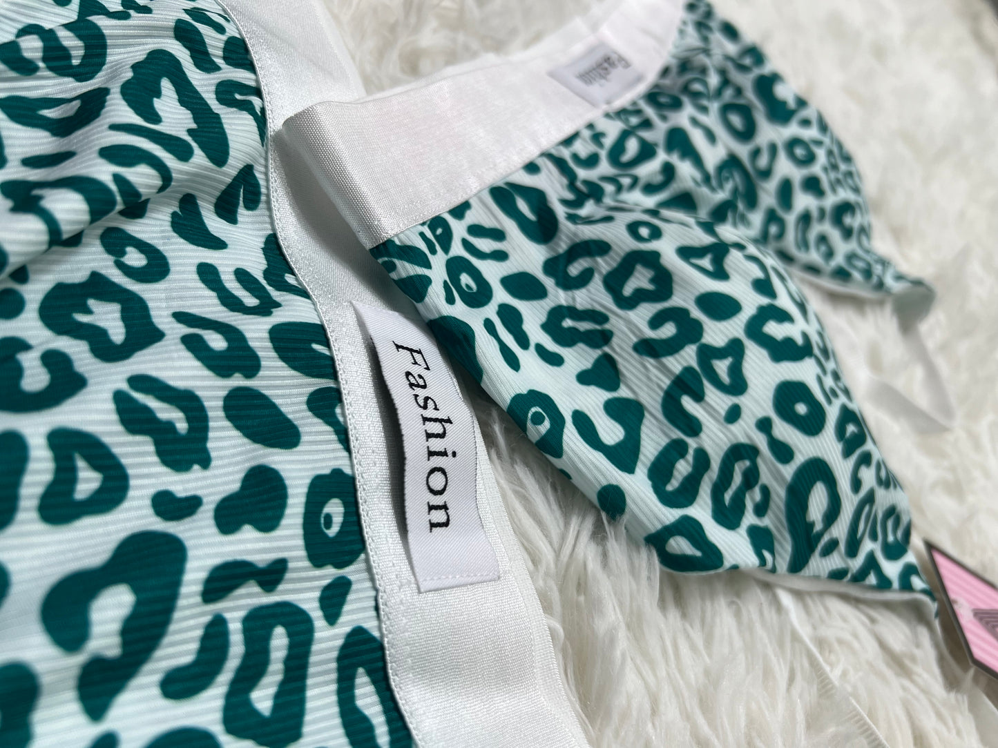 Women Seamless Leopard Print Low Waist Cotton Bralette Set