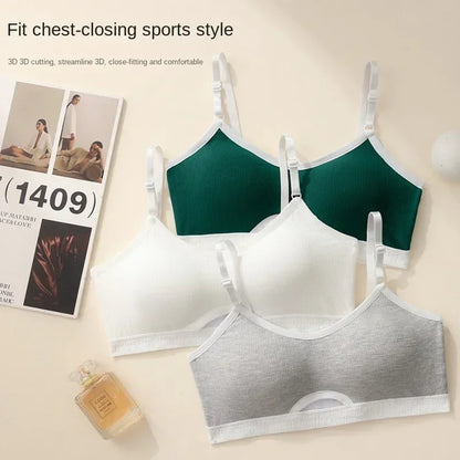 Women Hollow Out Cotton Underwear Seamless Sports Bralette Set