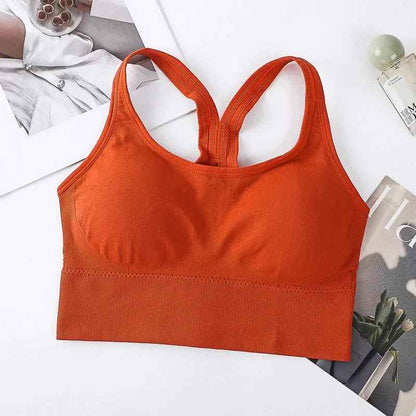 Wireless Cross Back One Piece Sports Bra for Running Yoga Fitness Integrated Design Comfortable Underwear Sportswear