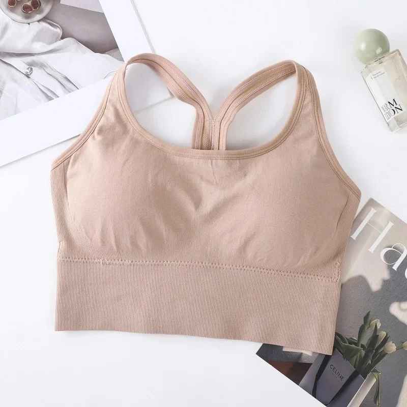 Wireless Cross Back One Piece Sports Bra for Running Yoga Fitness Integrated Design Comfortable Underwear Sportswear