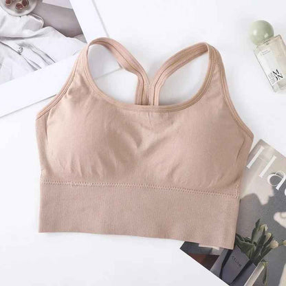 Wireless Cross Back One Piece Sports Bra for Running Yoga Fitness Integrated Design Comfortable Underwear Sportswear