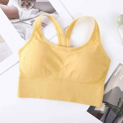 Wireless Cross Back One Piece Sports Bra for Running Yoga Fitness Integrated Design Comfortable Underwear Sportswear