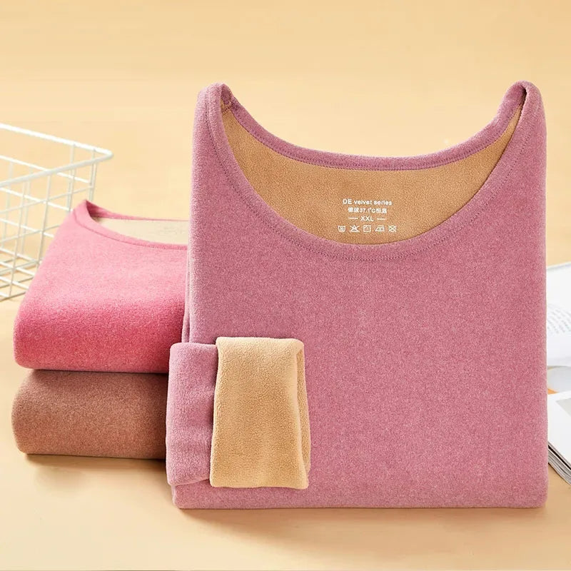 Women Thermal Suit Plus Velvet Thickening Set (WTS-1001)