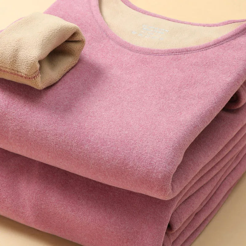 Women Thermal Suit Plus Velvet Thickening Set (WTS-1001)