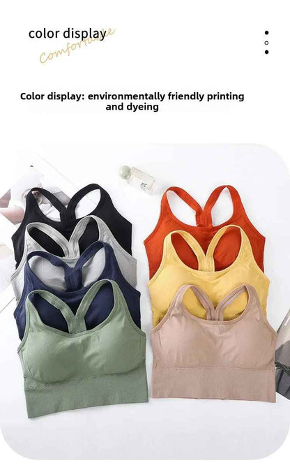 Wireless Cross Back One Piece Sports Bra for Running Yoga Fitness Integrated Design Comfortable Underwear Sportswear