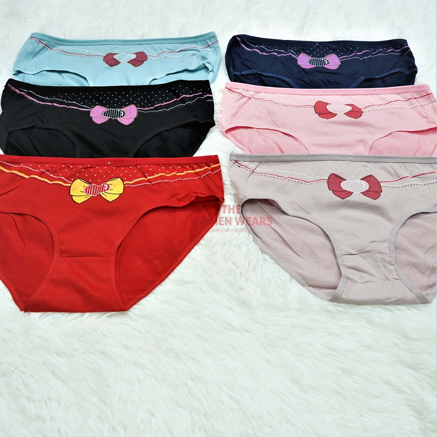 Women's Heart Cotton Panties (L 696)