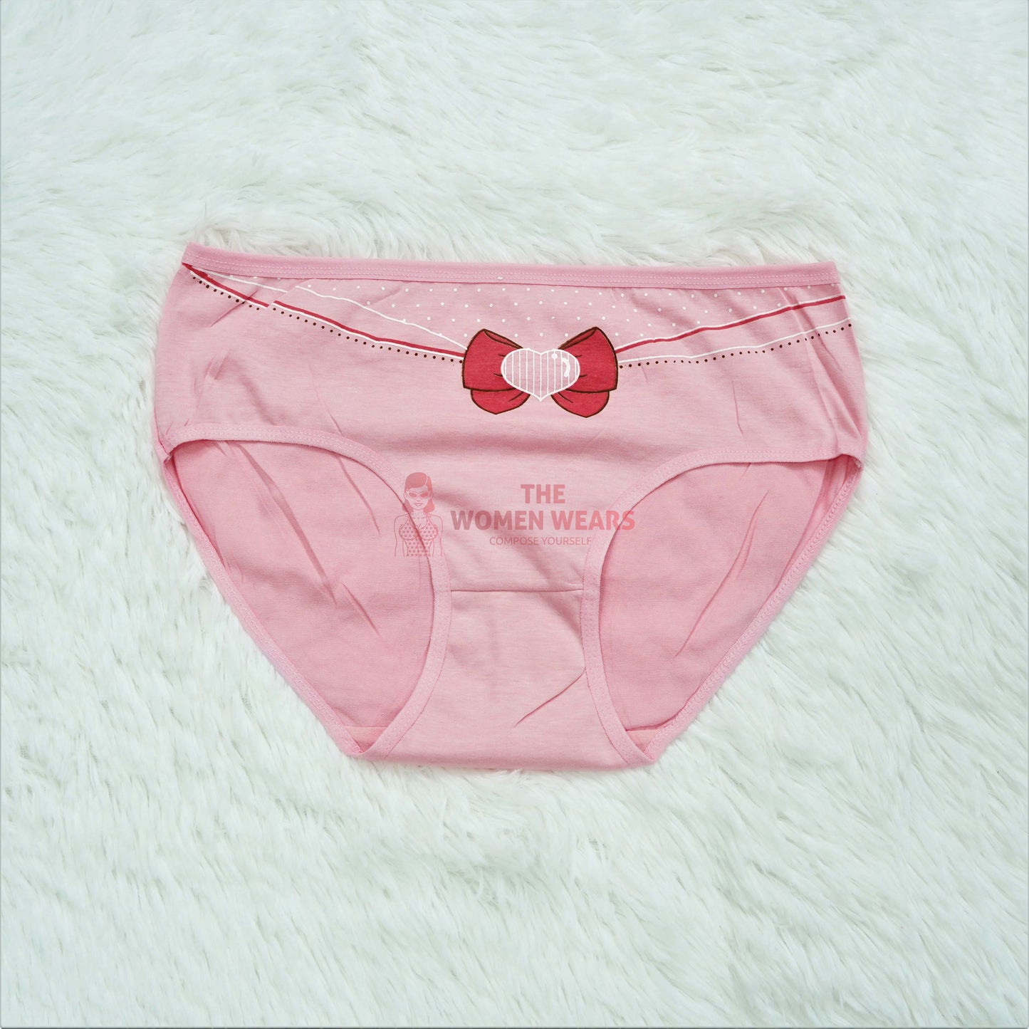 Women's Heart Cotton Panties (L 696)