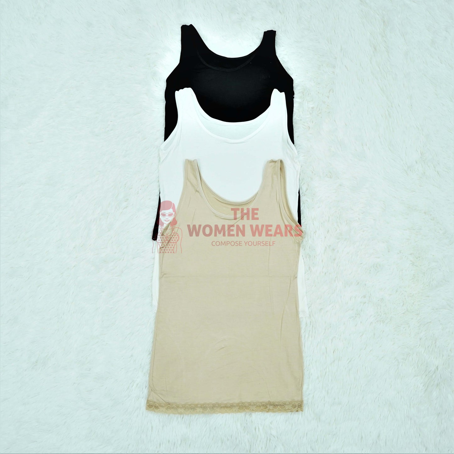 Women's Stretchable Cool Vest With Lace ( 7070)