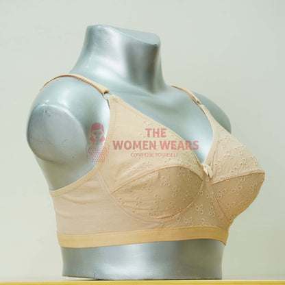 Galaxy Simple Embroidery Cotton Bra (0124)