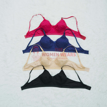 Galaxy Simple Embroidery Cotton Bra (0124)