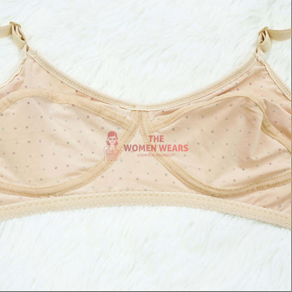 Premium Soft Jersey Non Padded Dot Printed Bra (JS0123)