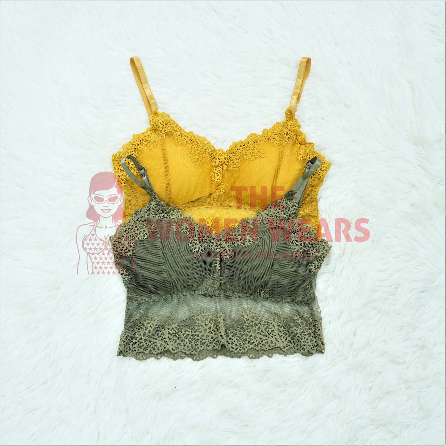 Women's Beautiful Wide Shoulder Net Bralette (9480)