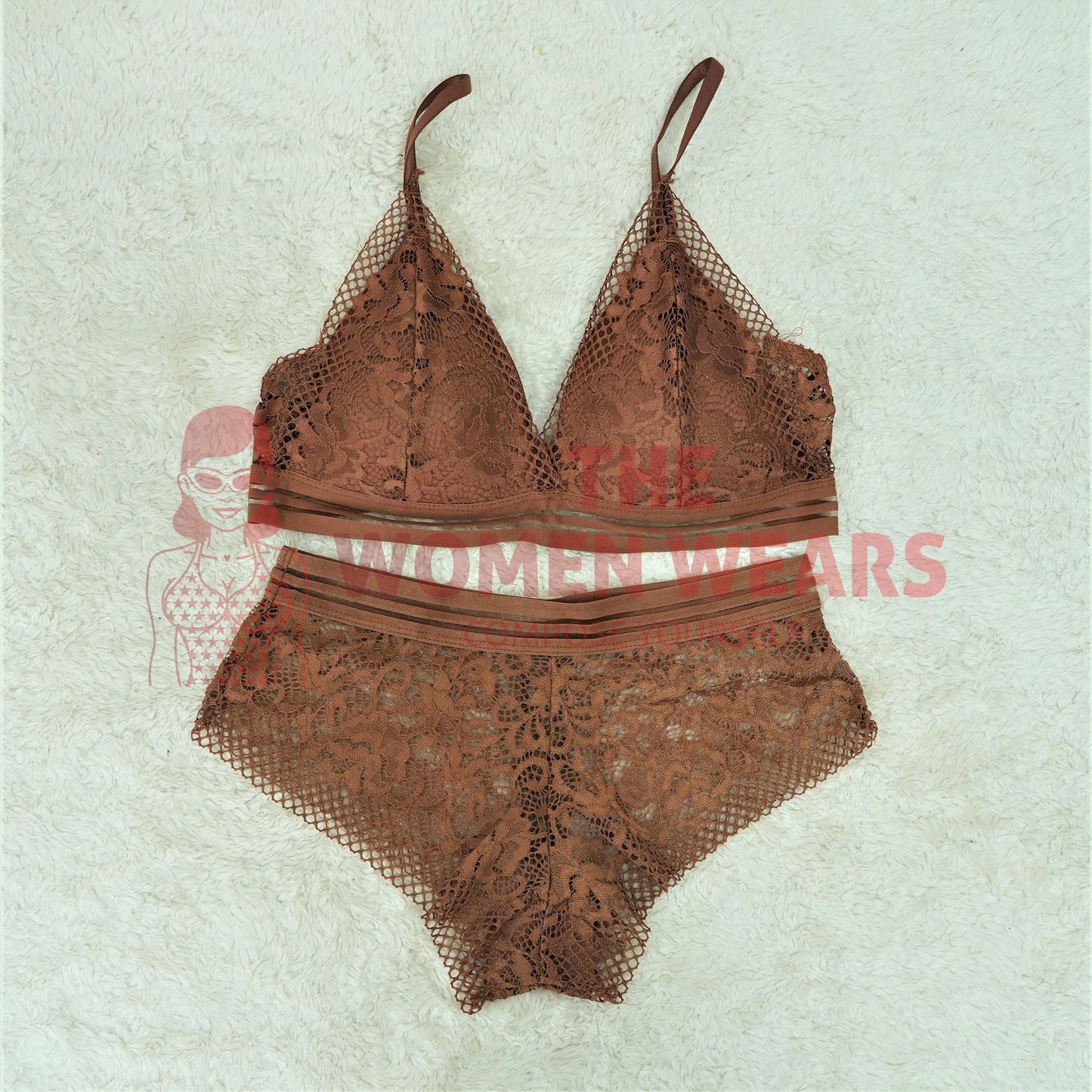 Girls Deep V Padded Bralette Set (34384)