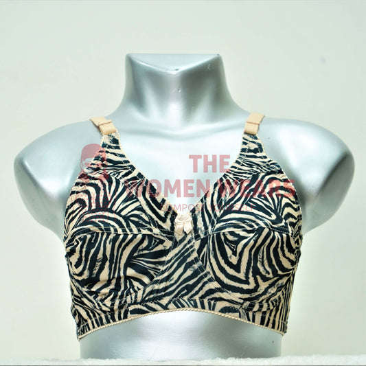 Galaxy Non Padded Cotton Bra - Tiger Print (1002)