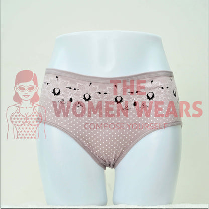 Doted & Flower Printed Panties (ZN-064)