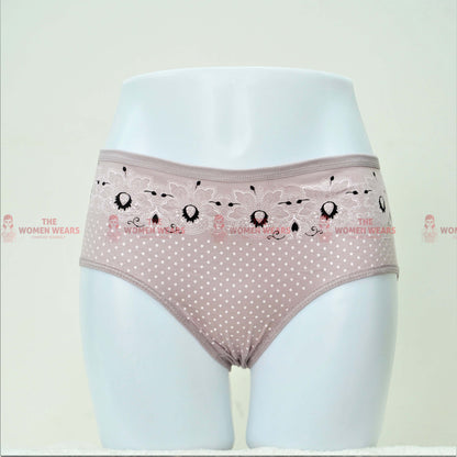 Doted & Flower Printed Panties (ZN-064)