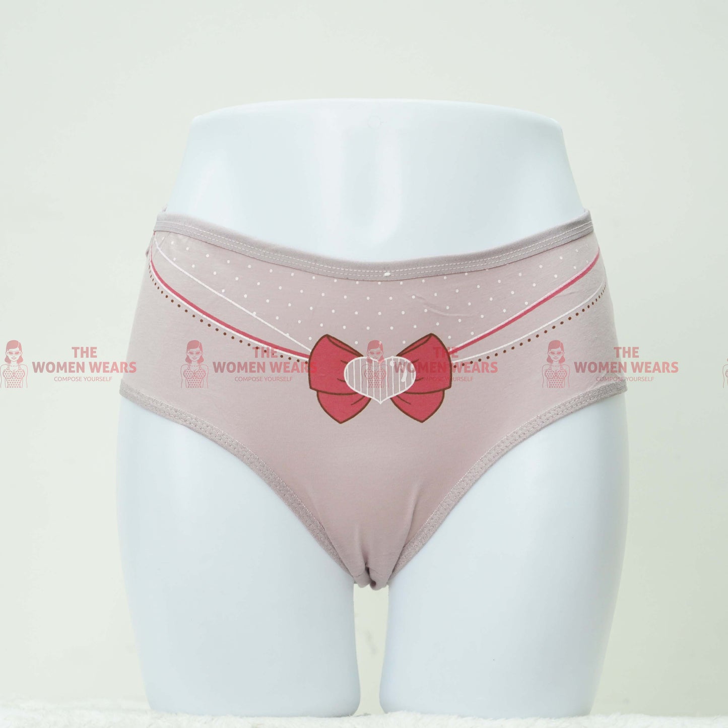 Women's Heart Cotton Panties (L 696)