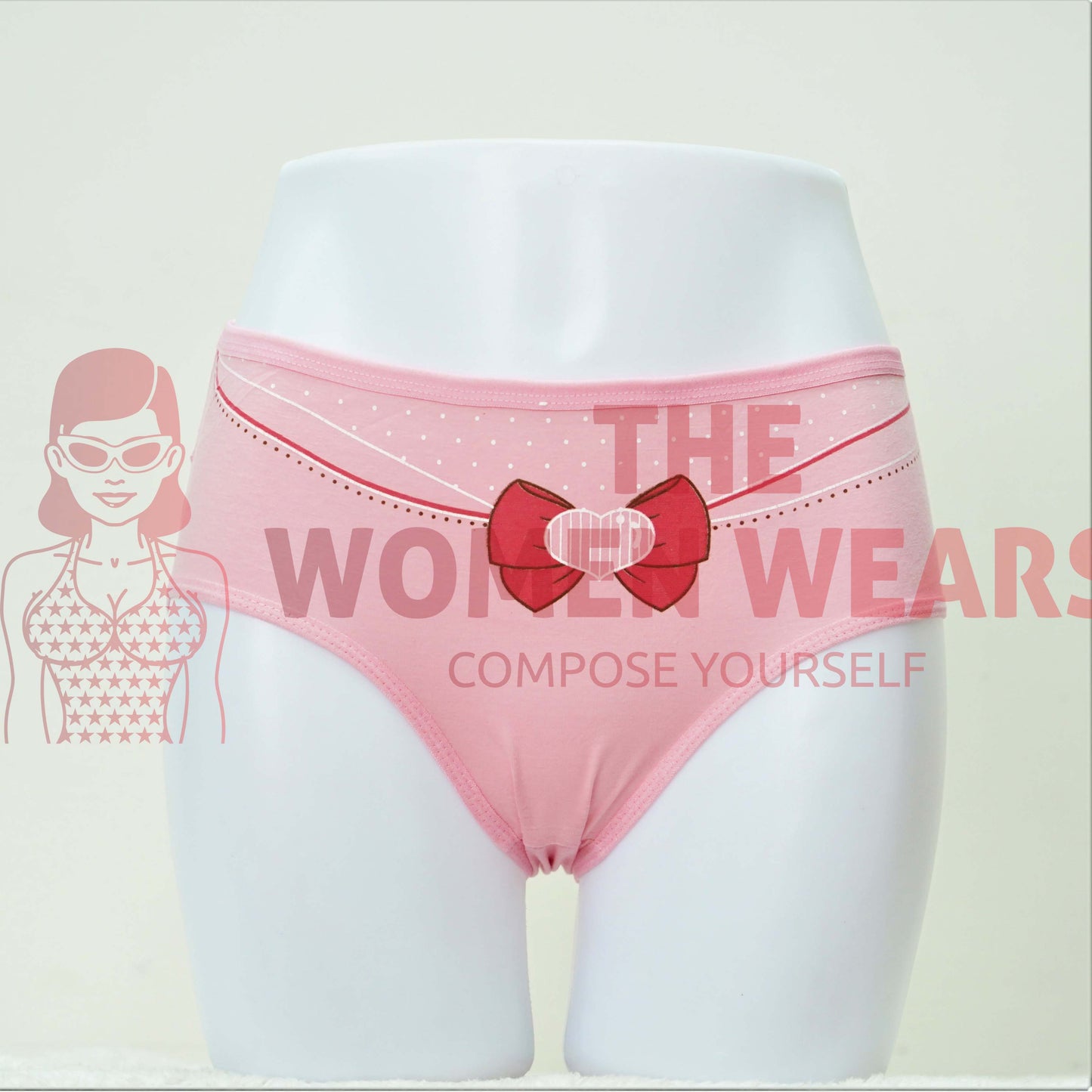 Women's Heart Cotton Panties (L 696)