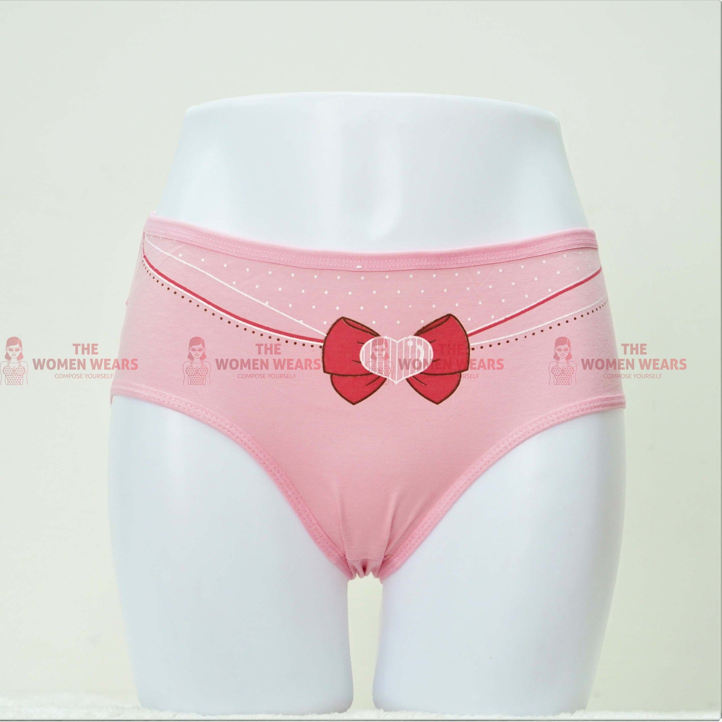 Women's Heart Cotton Panties (L 696)