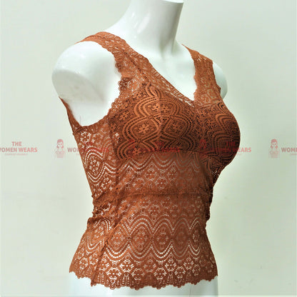 Women's Soft Padded Net Camisole Bralette (Art-234)