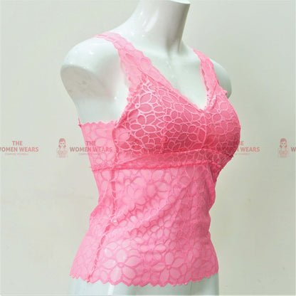 Shocking Colors Floral Camisole Padded Bralette (*3423)