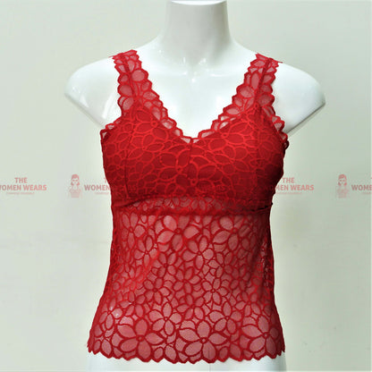 Shocking Colors Floral Camisole Padded Bralette (*3423)