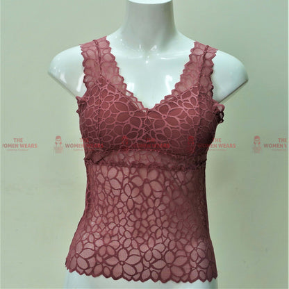 Shocking Colors Floral Camisole Padded Bralette (*3423)