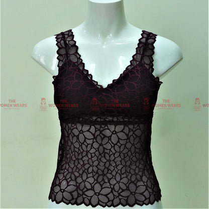 Shocking Colors Floral Camisole Padded Bralette (*3423)