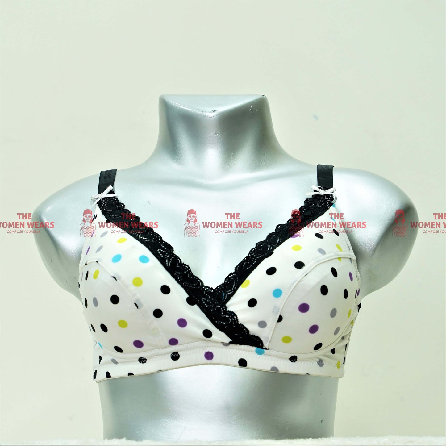 Women's Light Padded Stylish Dotted Bra (2434)