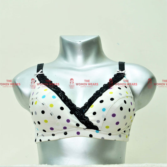 Women's Light Padded Stylish Dotted Bra (2434)