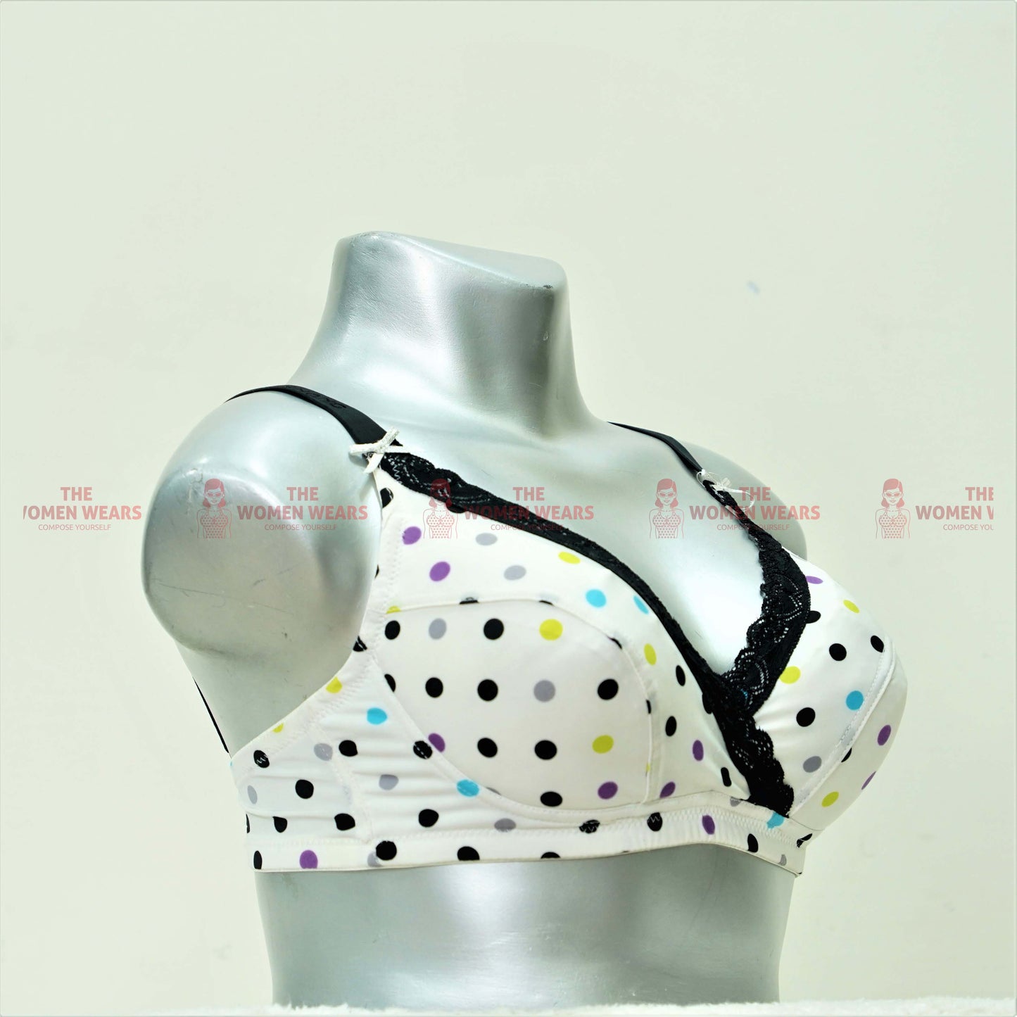 Women's Light Padded Stylish Dotted Bra (2434)